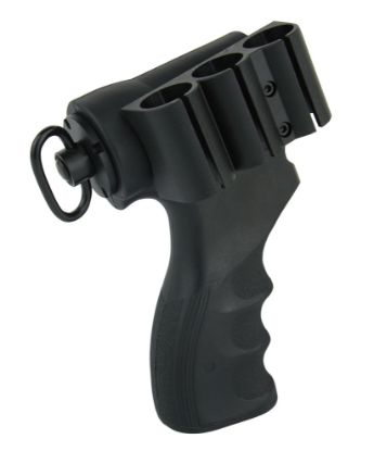 Picture of Rem 870 Shotgun pistol grip w/ 3-shotshell side saddle