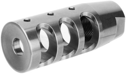 Picture of 3 port muzzle brake, 1/2-28 TPI, Stainless steel, Made in USA