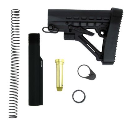 Picture of AR-15 Mil-Spec 6-Position Sling Swivel QD Stock w/ Buttpad & Buffer Tube Assembly